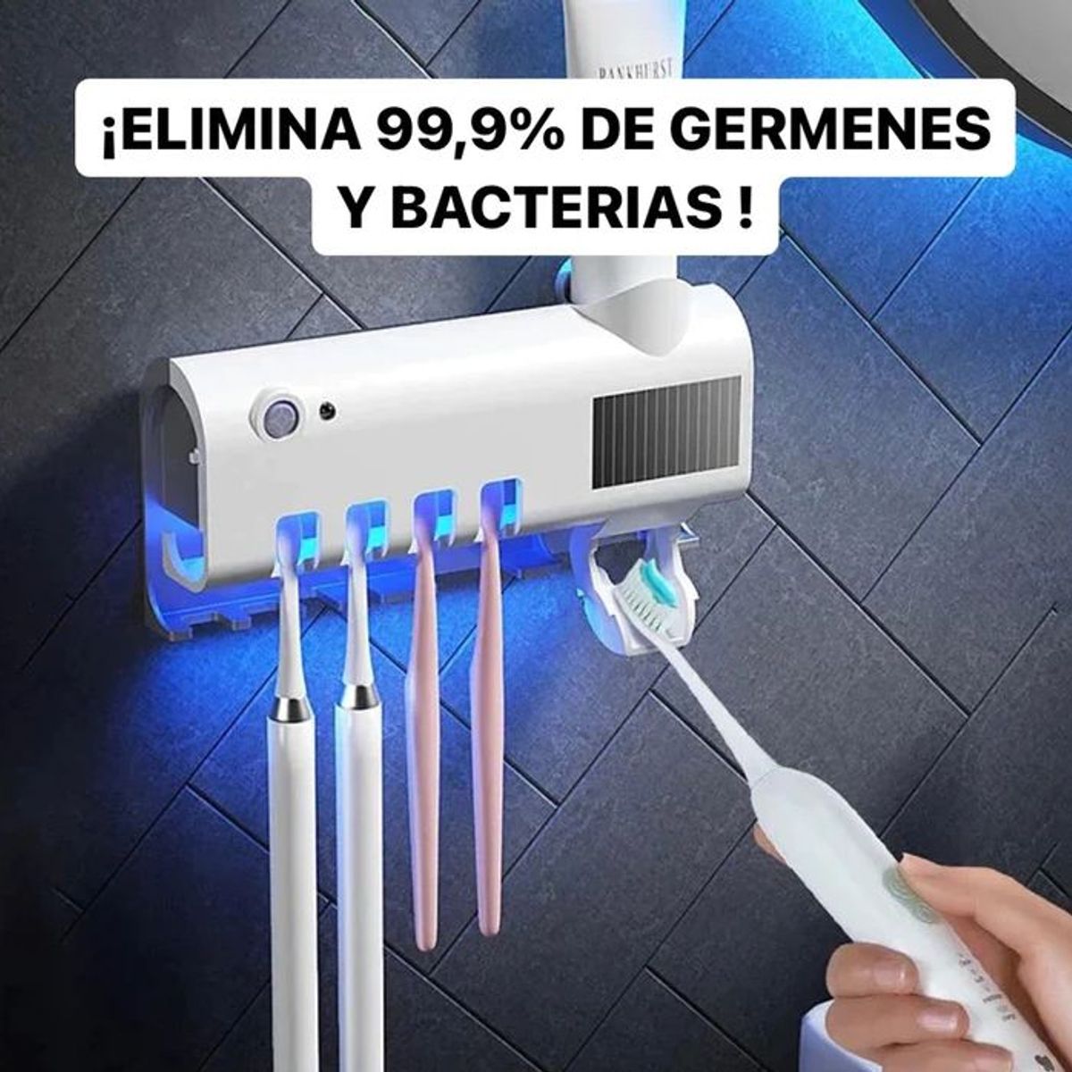 GENERICO - PORTA CEPILLO DENTAL ESTERILIZADOR DESINFECTANTE CON LUZ UV INTELIGENTE