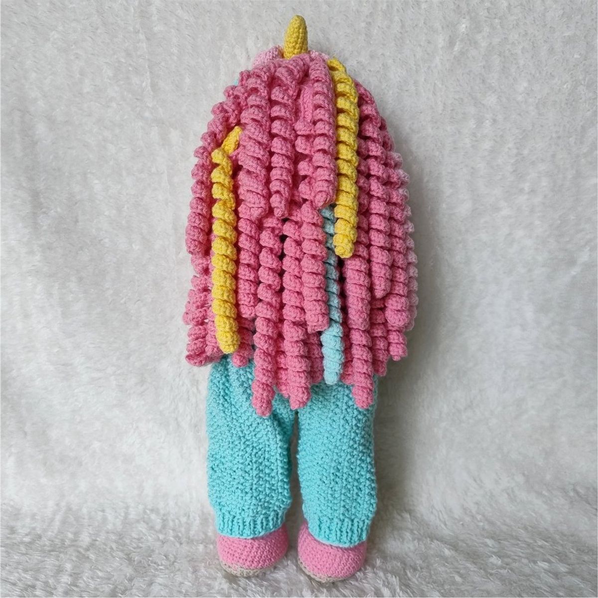 GENERICO - Muñeca amigurumi con unicornio 37cm Peluche Adorno