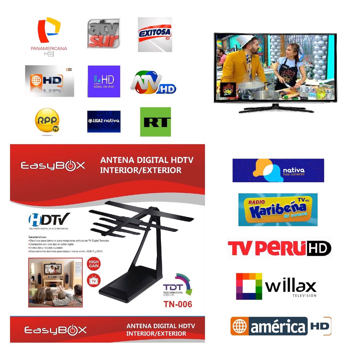 GENERICO - Antena Tv Digital Hdtv Decodificadores