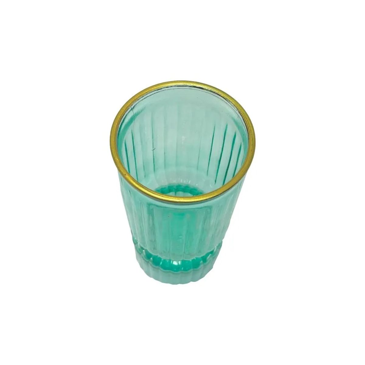 ICHIMATSU - Florero Labrado Borde Dorado Ichimatsu VERDE