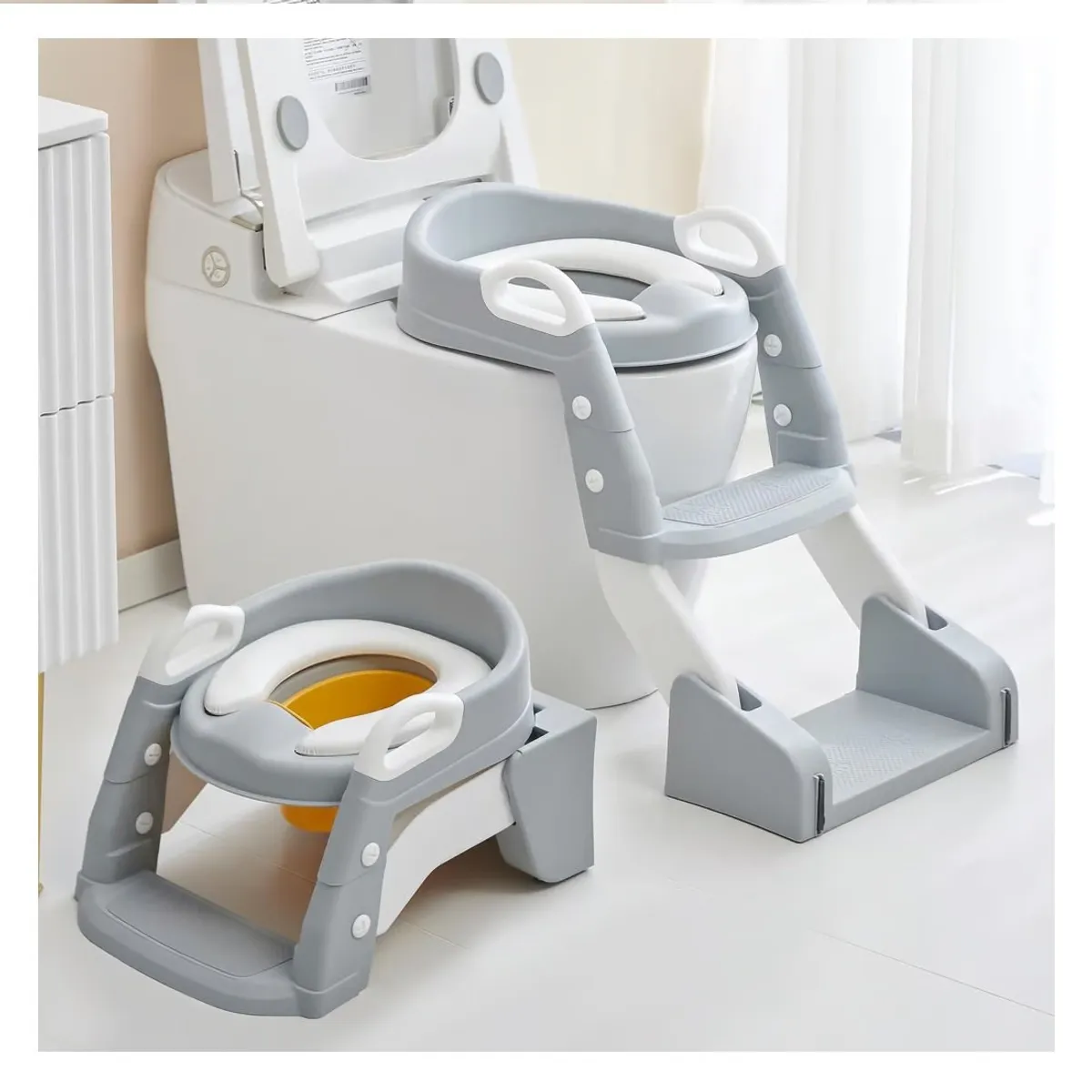 GENERICO - Bacin escalera 2 en 1 - Asiento de baño para bebé - Unisex
