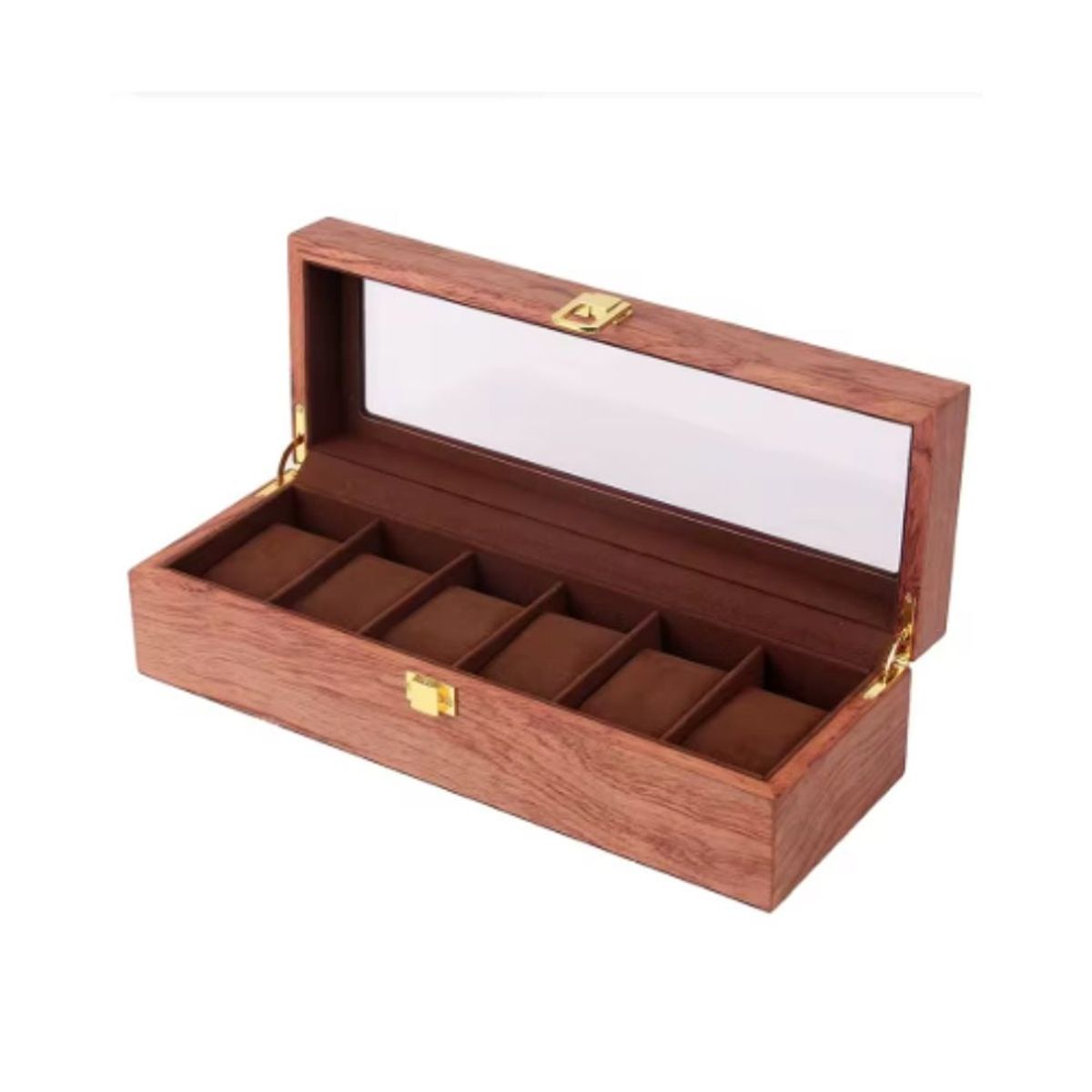 GENERICO - Caja Porta Reloj Madera Para 6 Relojes