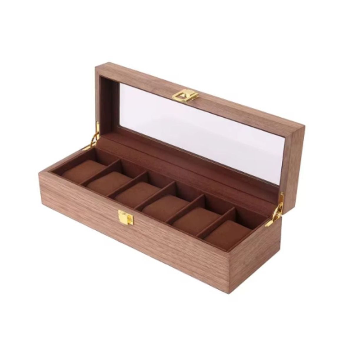 GENERICO - Caja Porta Reloj Madera Para 6 Relojes