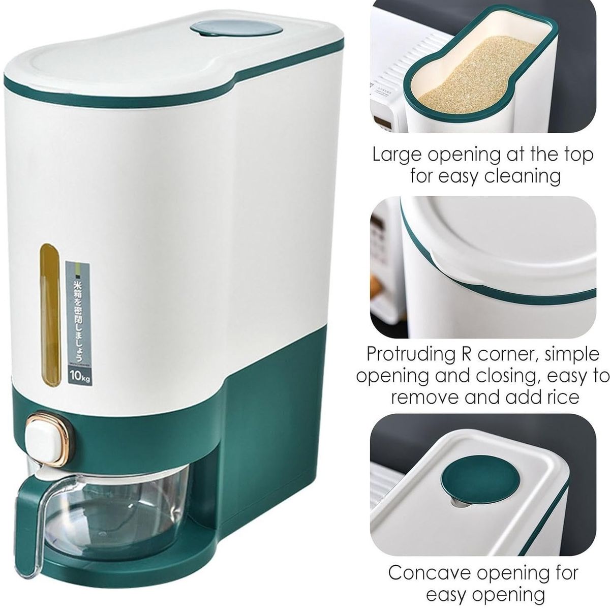 GENERICO - CONTENEDOR DE ARROZ  DE GRAN CAPACIDAD DE ALMACENAMIENTO DE 10 KG