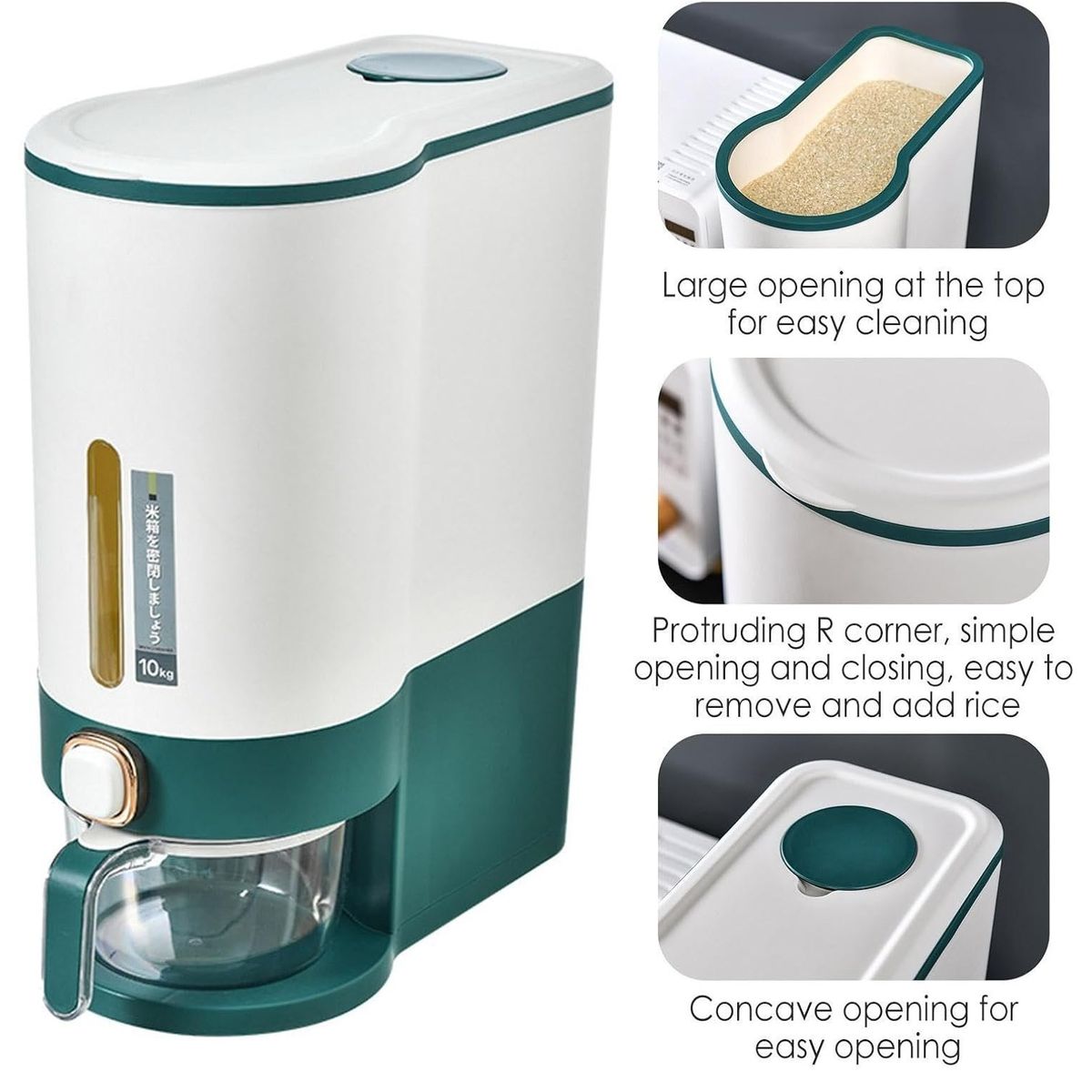 GENERICO - CONTENEDOR DE ARROZ  DE GRAN CAPACIDAD DE ALMACENAMIENTO DE 10 KG