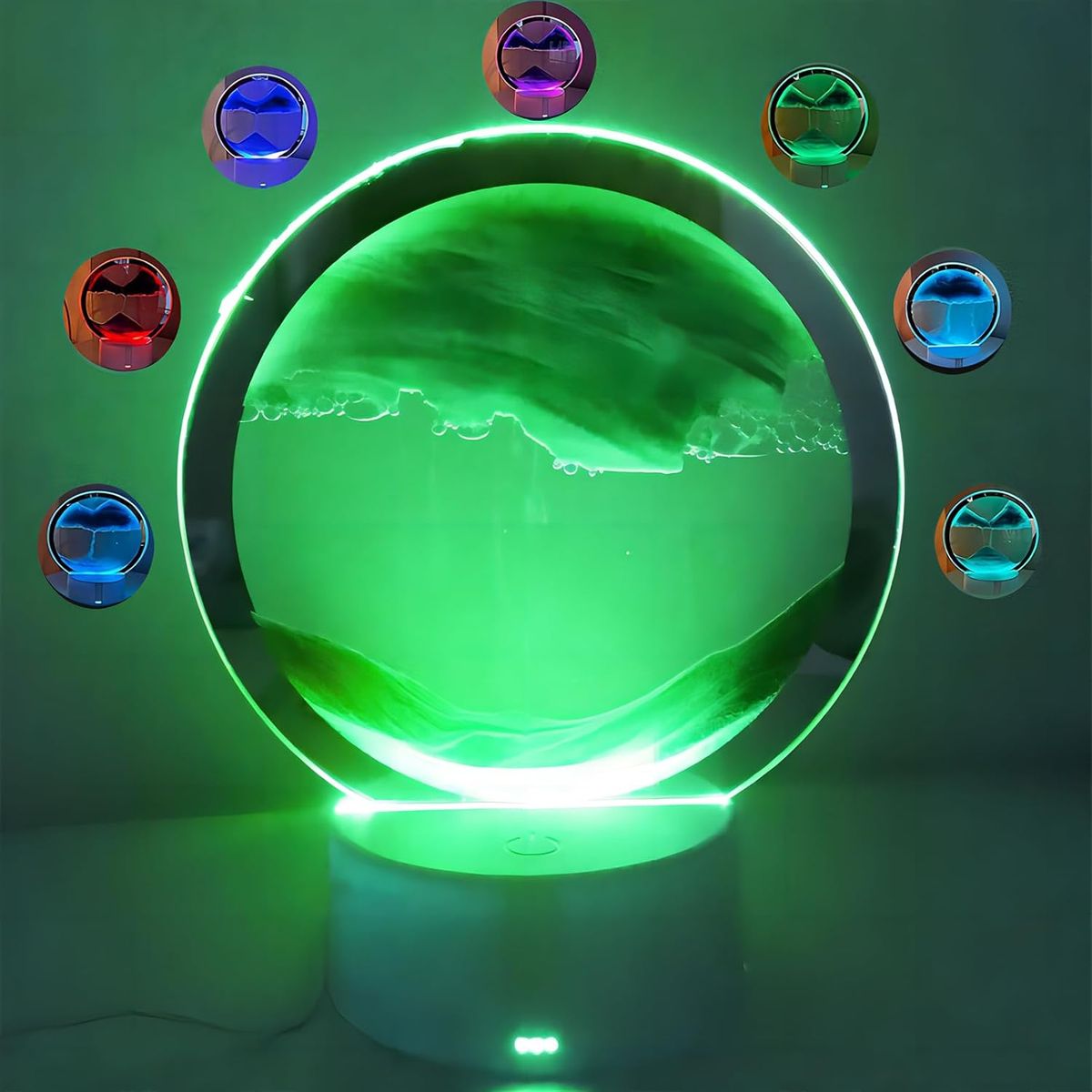 GENERICO - LÁMPARA LED 3D DE ARENA MOVEDIZA RGB MULTICOLOR DECORATIVO