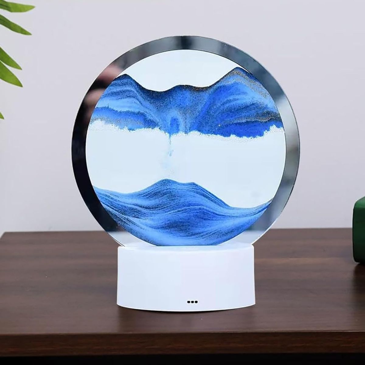 GENERICO - LÁMPARA TIPO RELOJ DE ARENA LED RGB 3D MULTICOLOR DECORATIVO AZUL