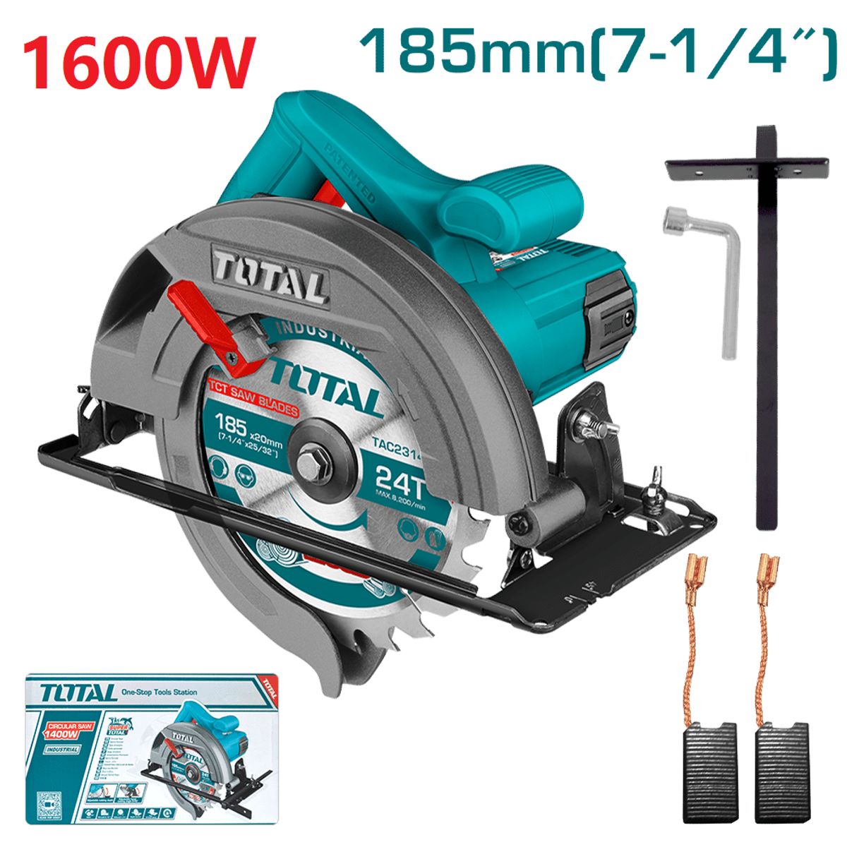 TOTAL TOOLS - Sierra Circular Total 1600w 185x20mm Industrial -TS1161856