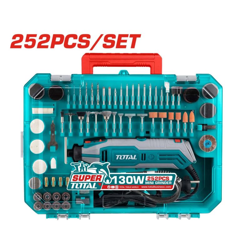 TOTAL TOOLS - Minidrill 130w Con 252 Accesorios Total - TG5133261