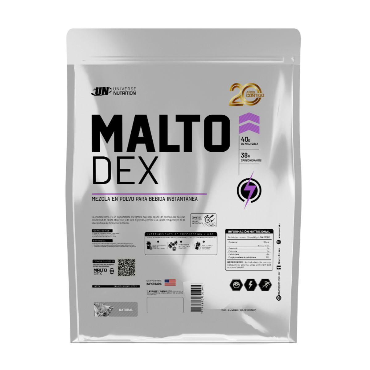 UNIVERSE NUTRITION - Malto Dex 5 KG Maltodextrina - Natural