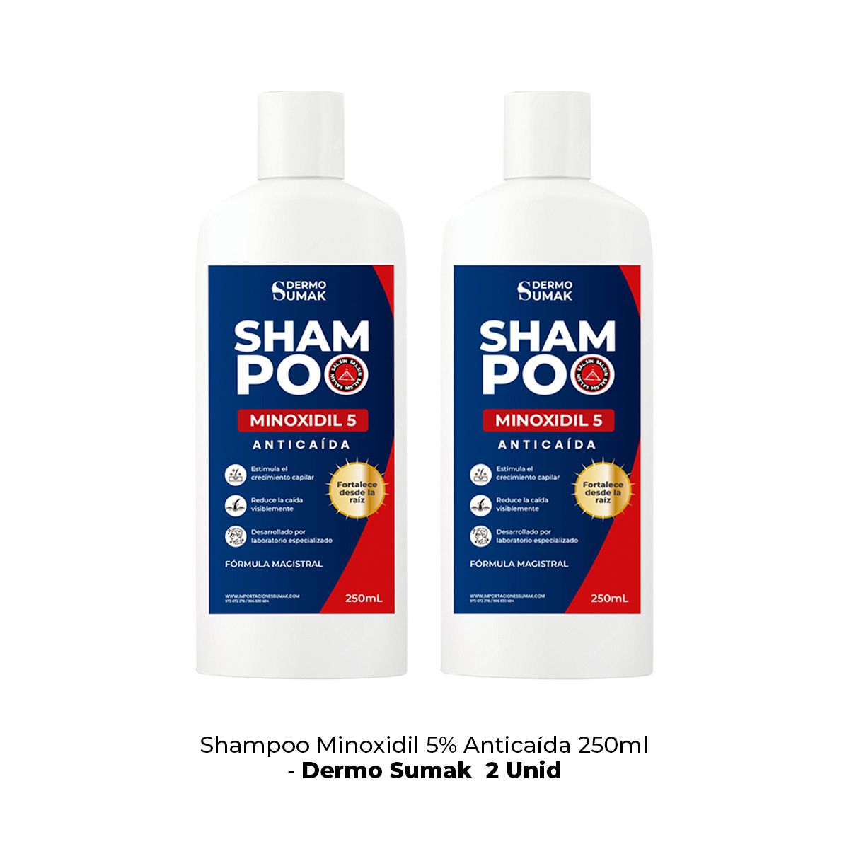 GENERICO - MINOXIDIL 5% SHAMPOO 250ML - DERMO SUMAK 2 UND