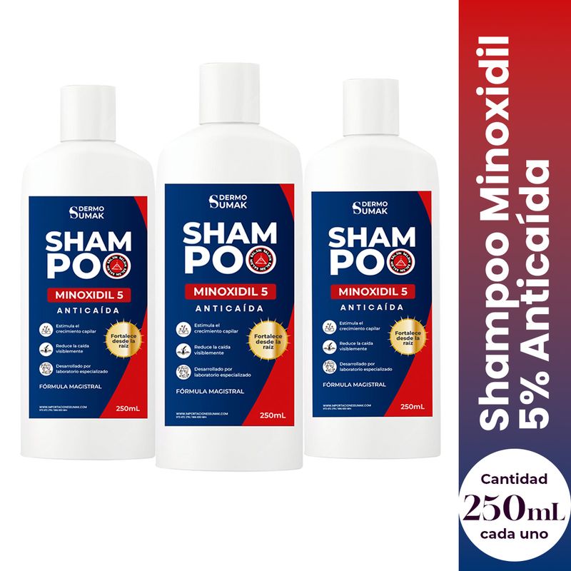 GENERICO - MINOXIDIL 5% SHAMPOO 250ML - DERMO SUMAK 3 UND