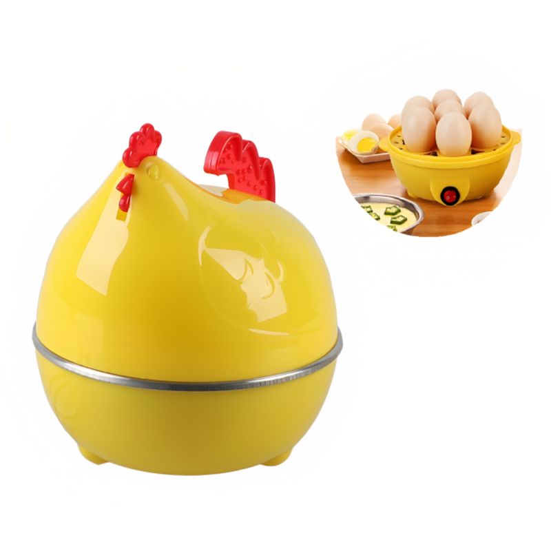 GENERICO - Hervidor Eléctrico Automático para 7 huevos con forma de Gallina