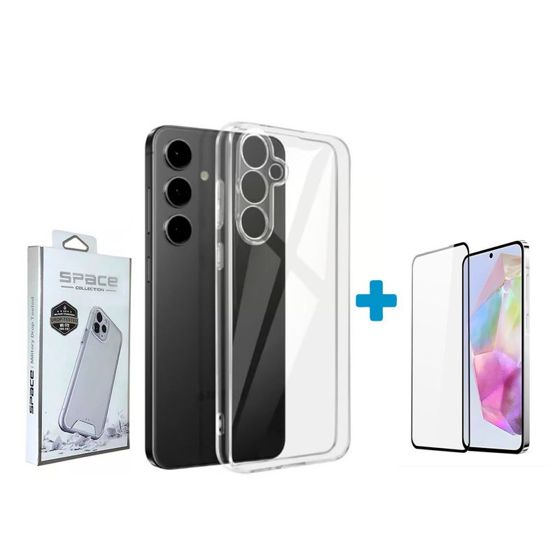 GENERICO - Case Space Para Samsung A56 + Vidrio Templado Transparente