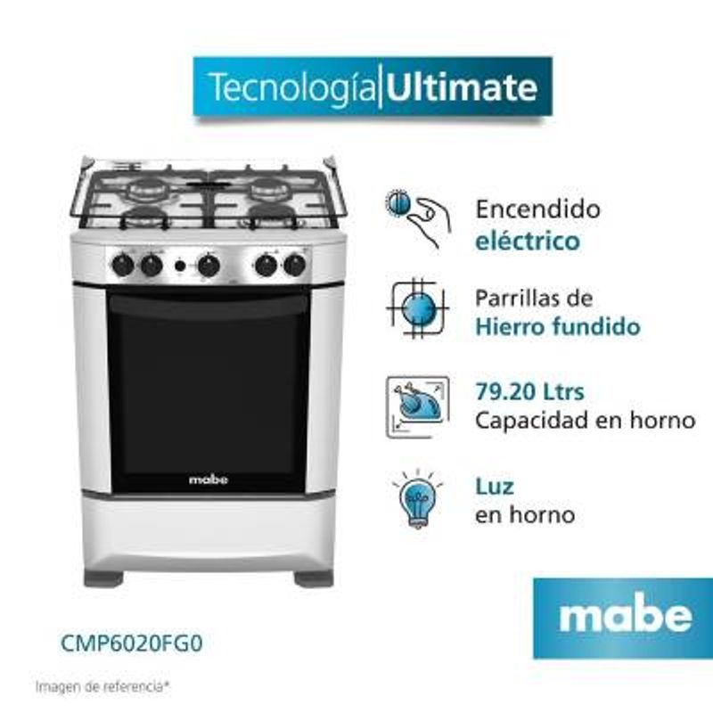 MABE - Cocina de Pie a Gas Mabe CMP6020FG0 4 Quemadores