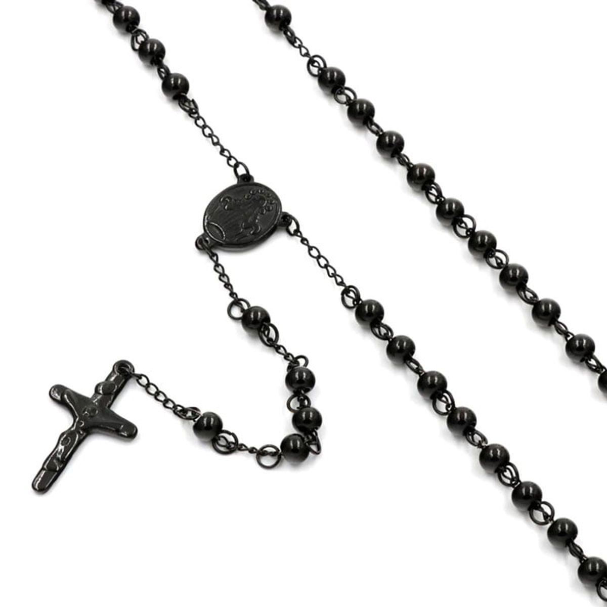 GENERICO - Collar Rosario de Titanio Hombre