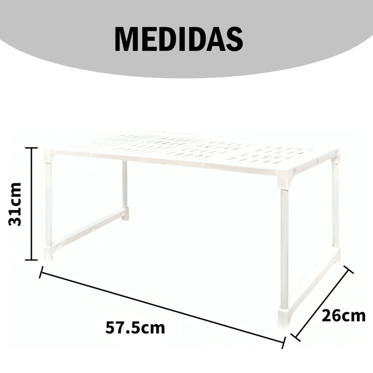 GENERICO - Organizador Base Blanco para microondas de metal