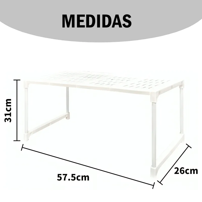 GENERICO - Organizador Base Blanco para microondas de metal