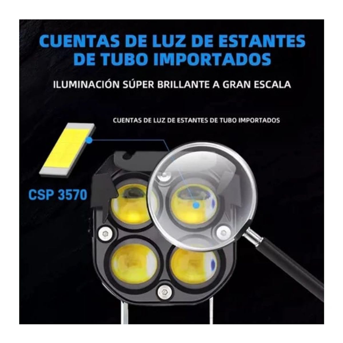 GENERICO - PAR FARO CUADRADO 4LED 12W LUZ BLANCO