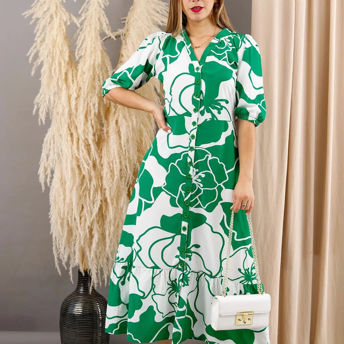 ARMA TU LOOK - VESTIDO LARGO ALMUDENA CAMISERO MANGA TRES CUARTOS ARMA TU LOOK