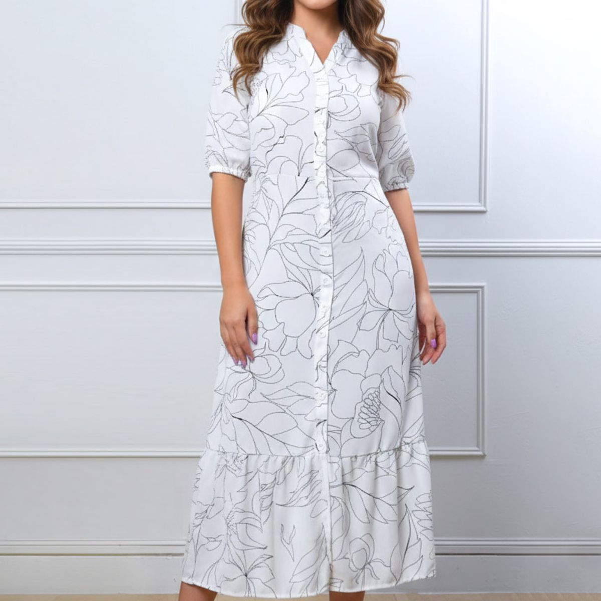 ARMA TU LOOK - VESTIDO LARGO ALMUDENA CAMISERO MANGA TRES CUARTOS ARMA TU LOOK