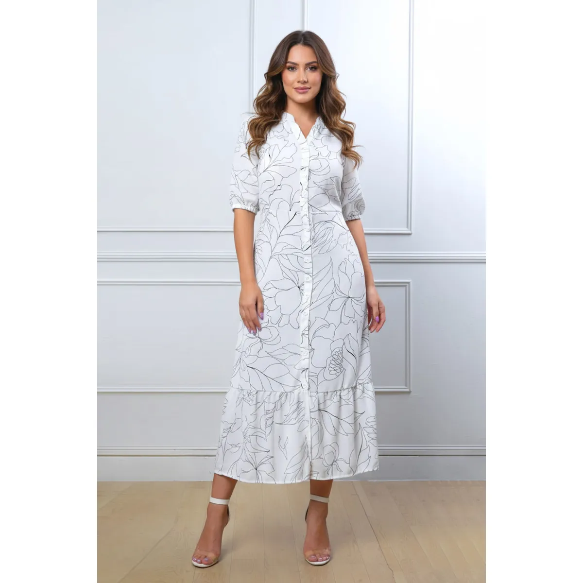 ARMA TU LOOK - VESTIDO LARGO ALMUDENA CAMISERO MANGA TRES CUARTOS ARMA TU LOOK