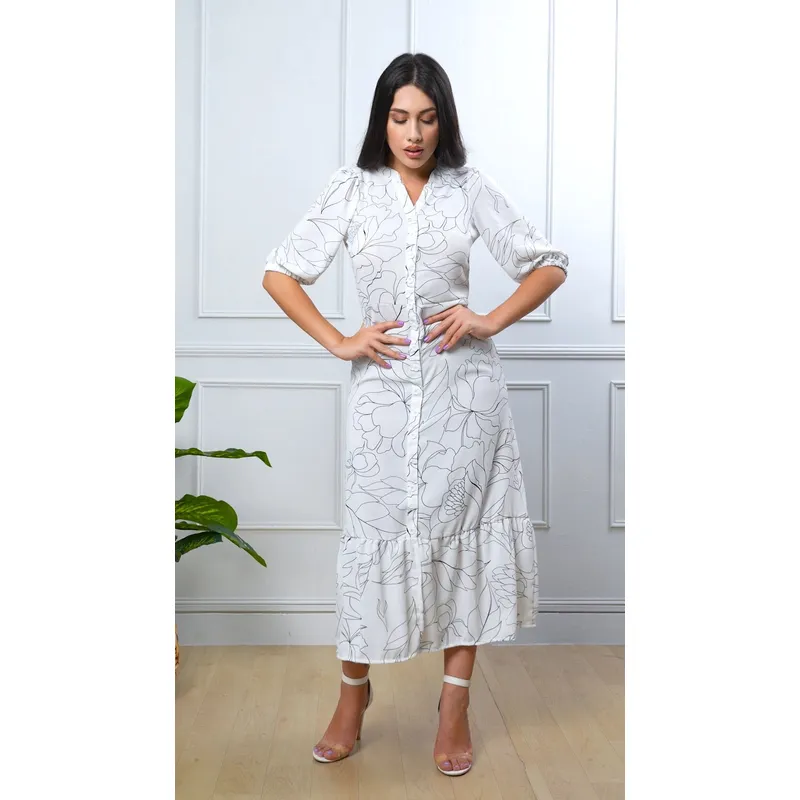 ARMA TU LOOK - VESTIDO LARGO ALMUDENA CAMISERO MANGA TRES CUARTOS ARMA TU LOOK