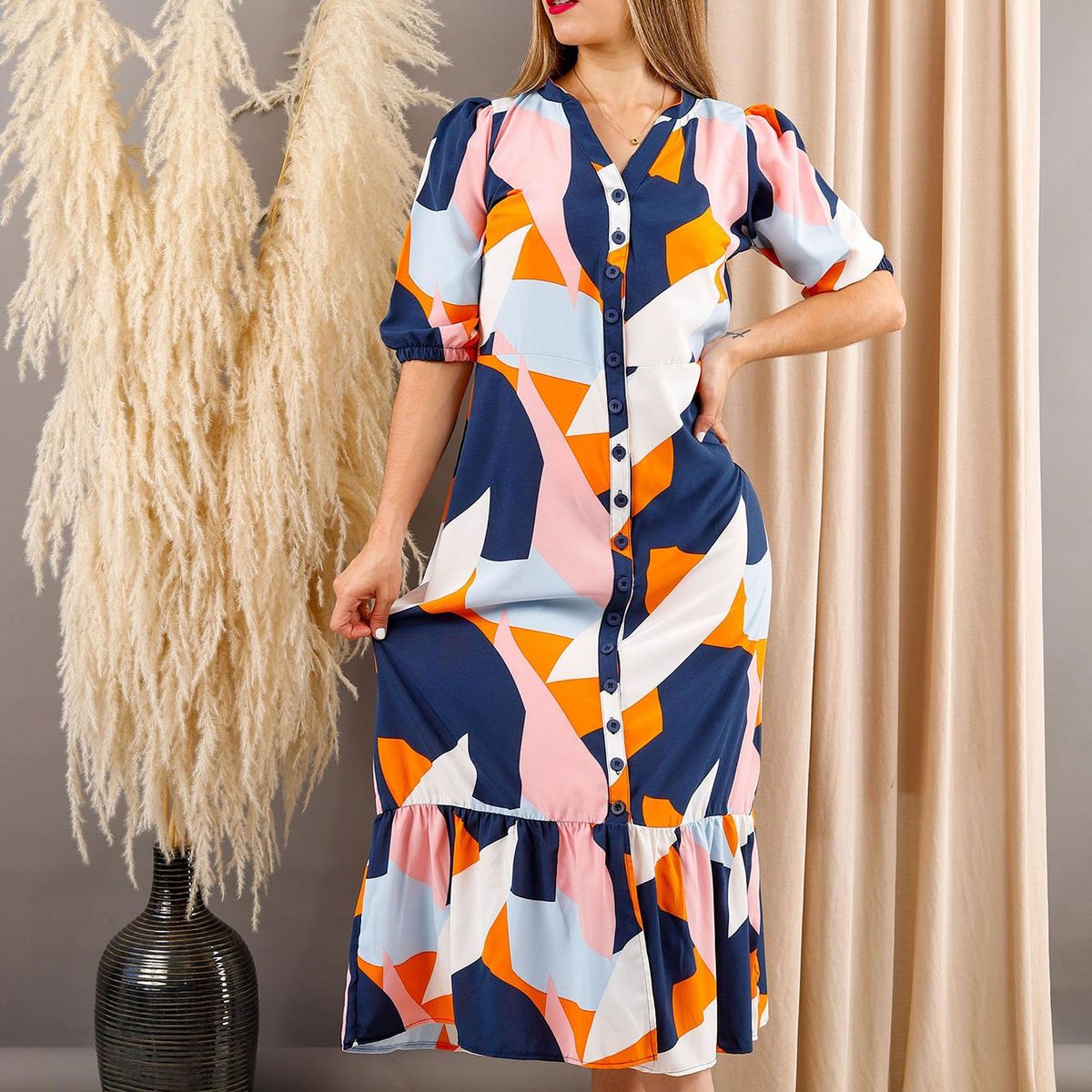 ARMA TU LOOK - VESTIDO LARGO ALMUDENA CAMISERO MANGA TRES CUARTOS ARMA TU LOOK