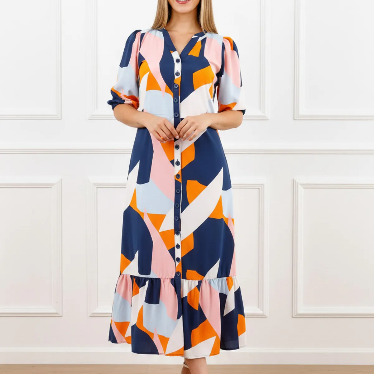 ARMA TU LOOK - VESTIDO LARGO ALMUDENA CAMISERO MANGA TRES CUARTOS ARMA TU LOOK