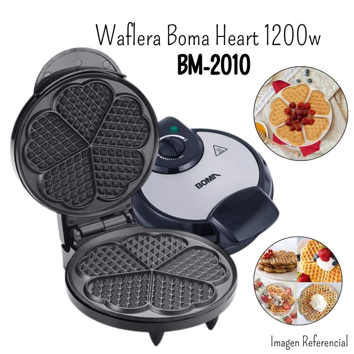 GENERICO - Waflera Boma Heart en forma de Corazón 1200w BM-2010