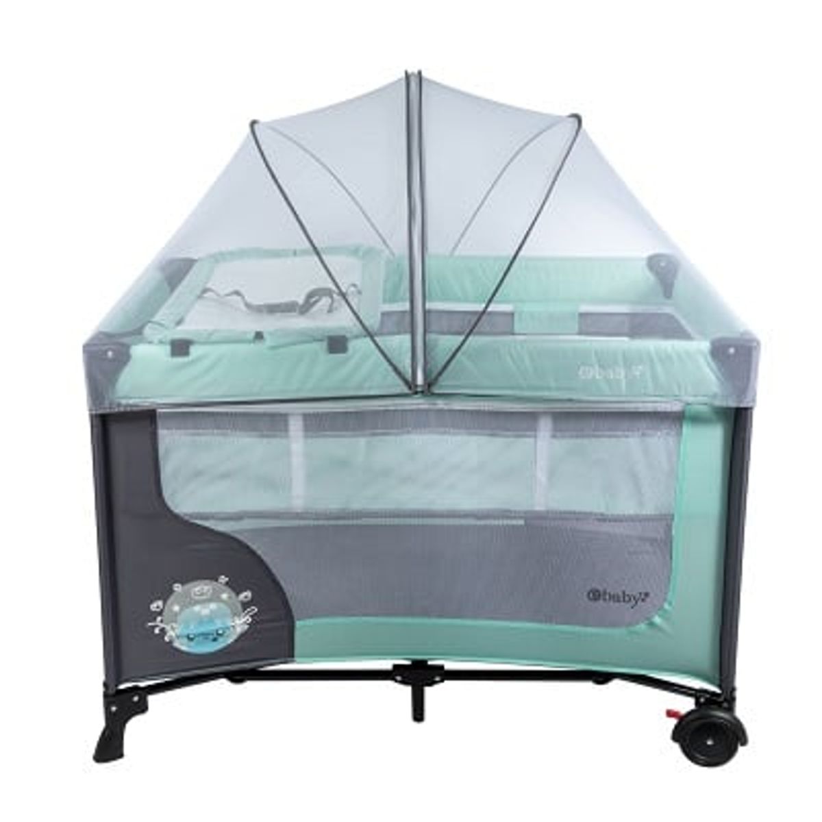 EBABY - CUNA CORRAL CON CAMBIADOR HAPPY DREAM - VERDE + COLCHON