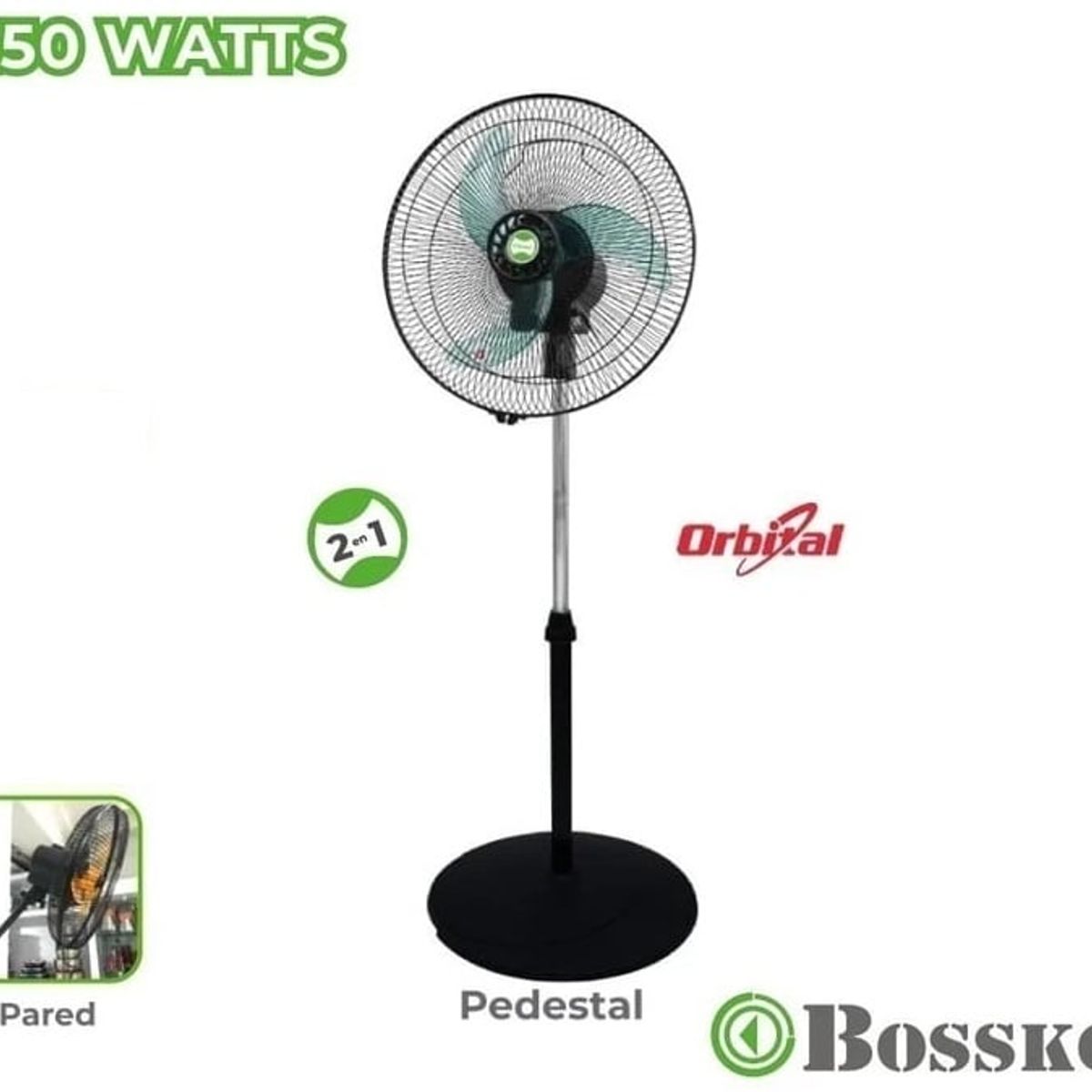 BOSSKO - Ventilador Bossko Orbital 2 en 1 de 16" BK-8223VO Verde