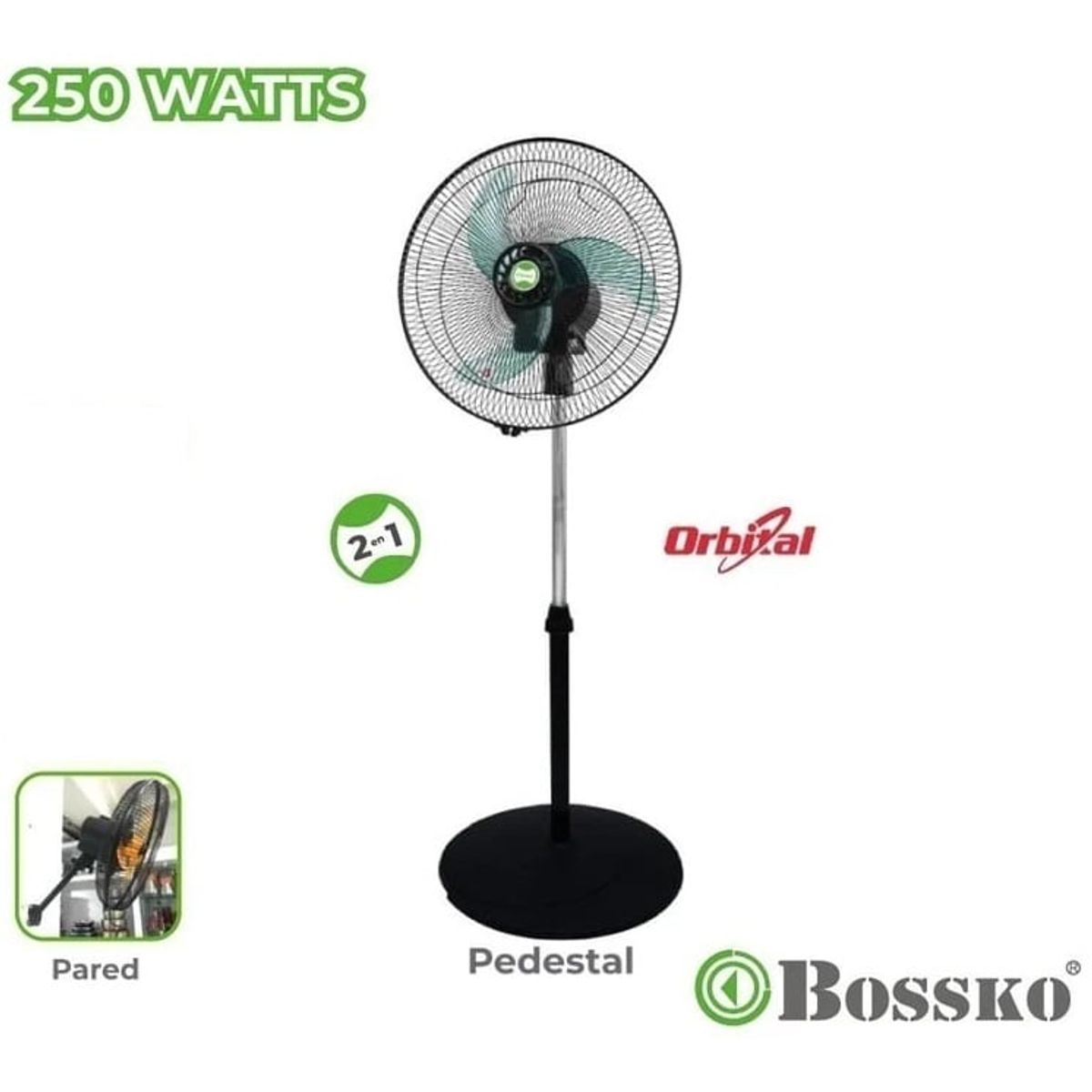 BOSSKO - Ventilador Bossko Orbital 2 en 1 de 16" BK-8223VO Verde
