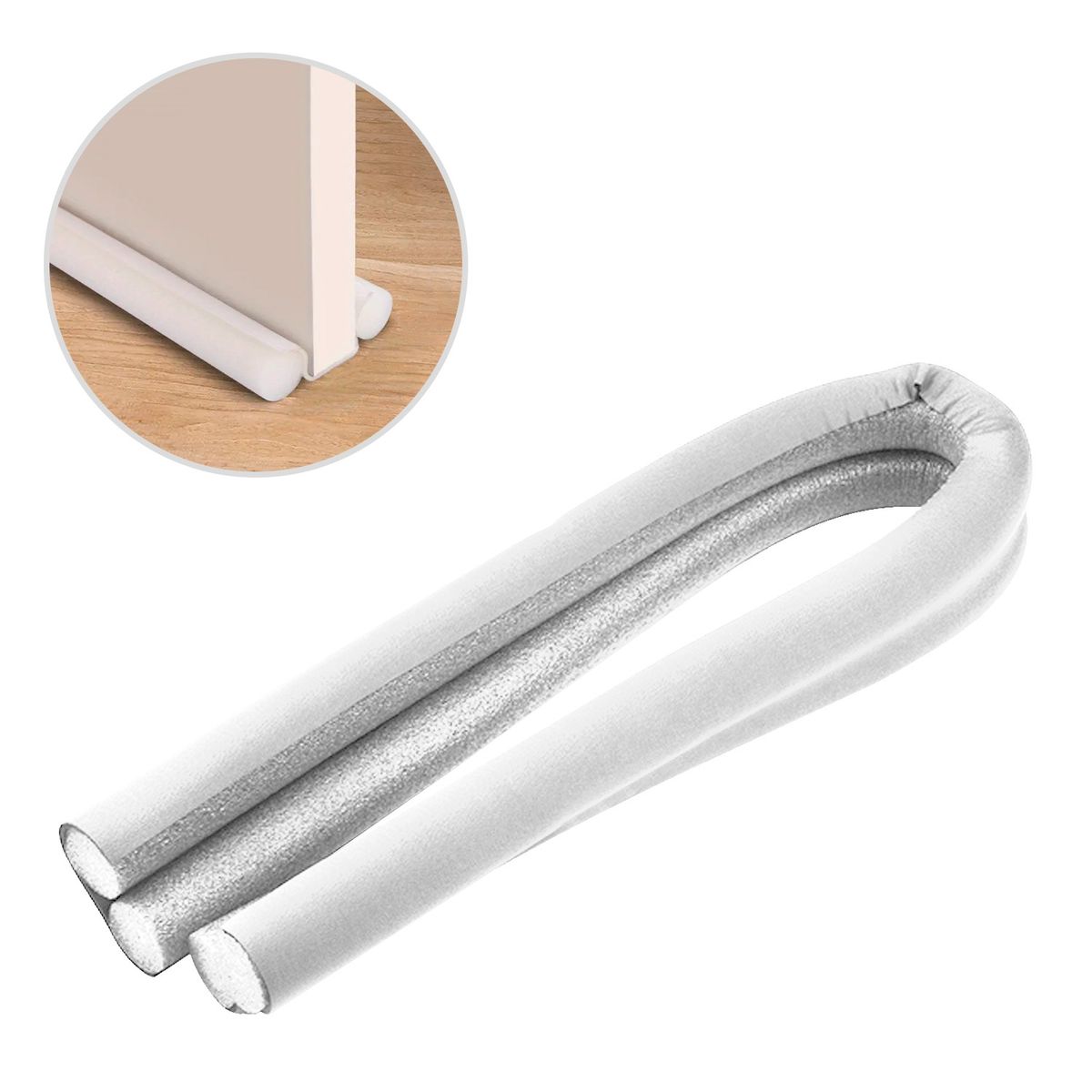 BUYPAL - Burletes para Puertas de Gomaespuma y EVA Aisla Calor y Frio Blanco