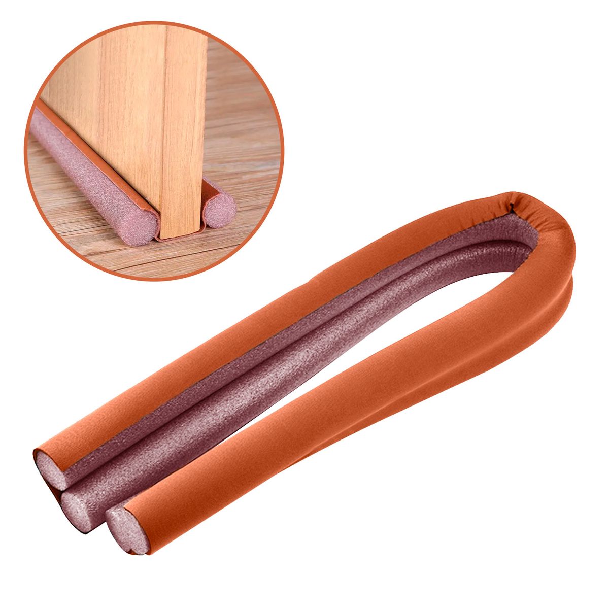 BUYPAL - Burlete para Puerta Gomaespuma EVA Aisla Calor y Frio Marron