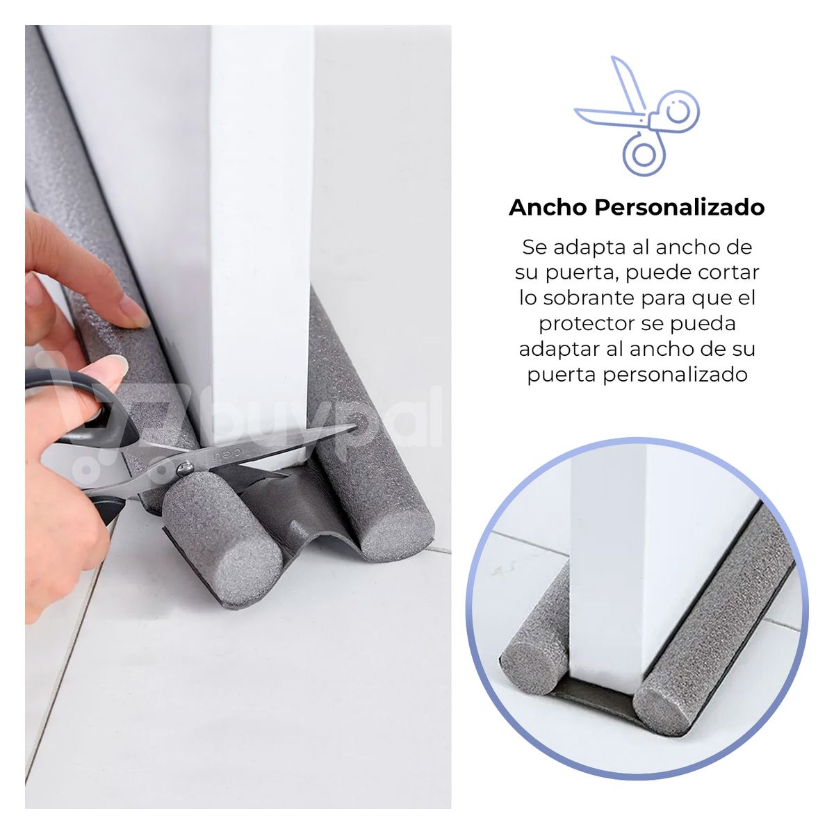 BUYPAL - Burlete para Puerta Gomaespuma EVA Aisla Calor y Frio Marron