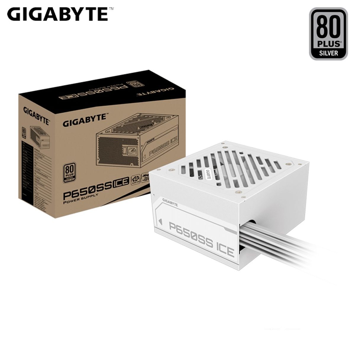 GIGABYTE - Fuente de Poder Gigabyte P650SS 650W 80 Plus Silver ATX Blanco