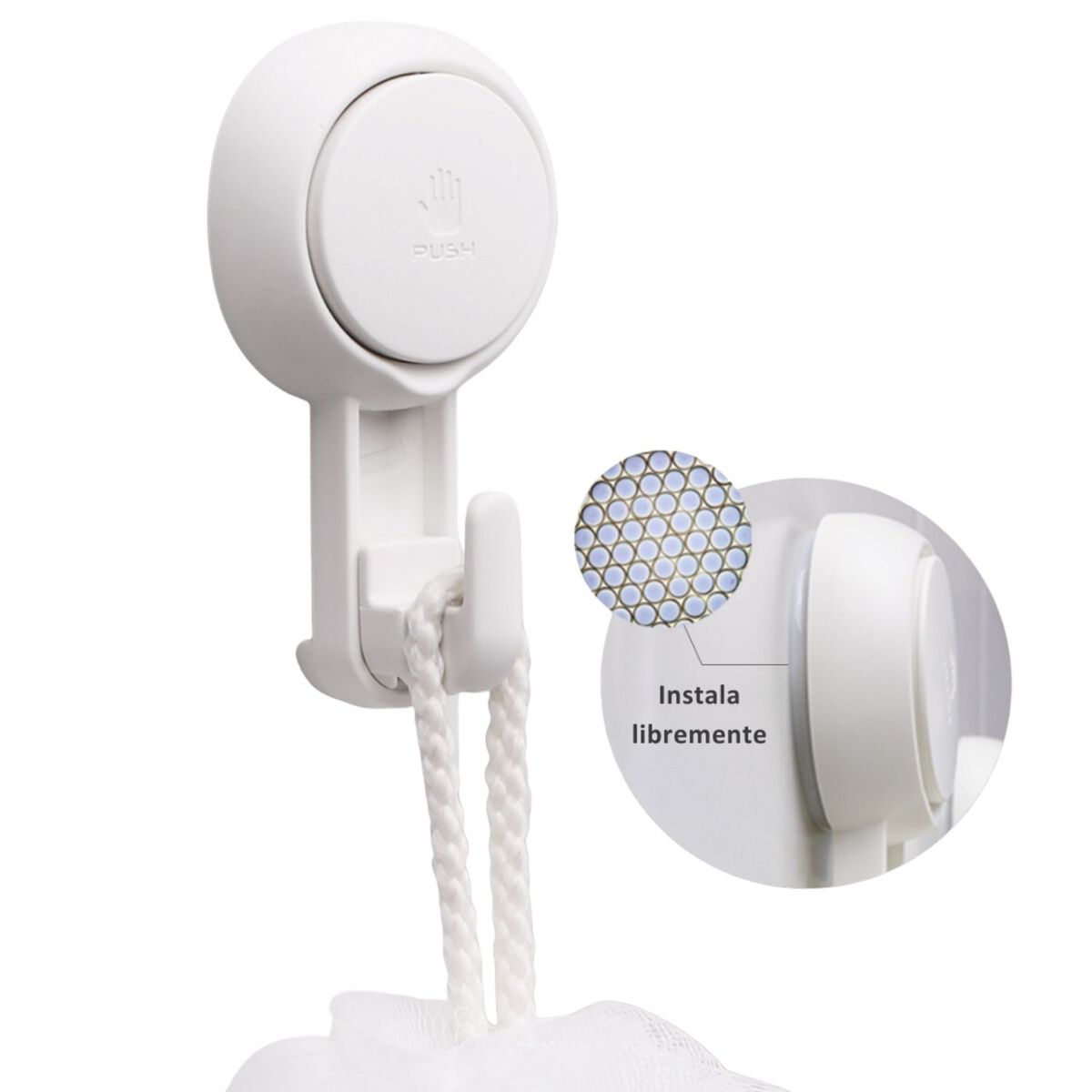 GENERICO - Set de 2 ganchos con succión al vacío 360°