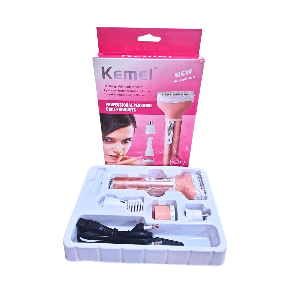 KEMEI - Depiladora Recargable 4 en 1 Kemei – Suavidad Perfecta al Instante