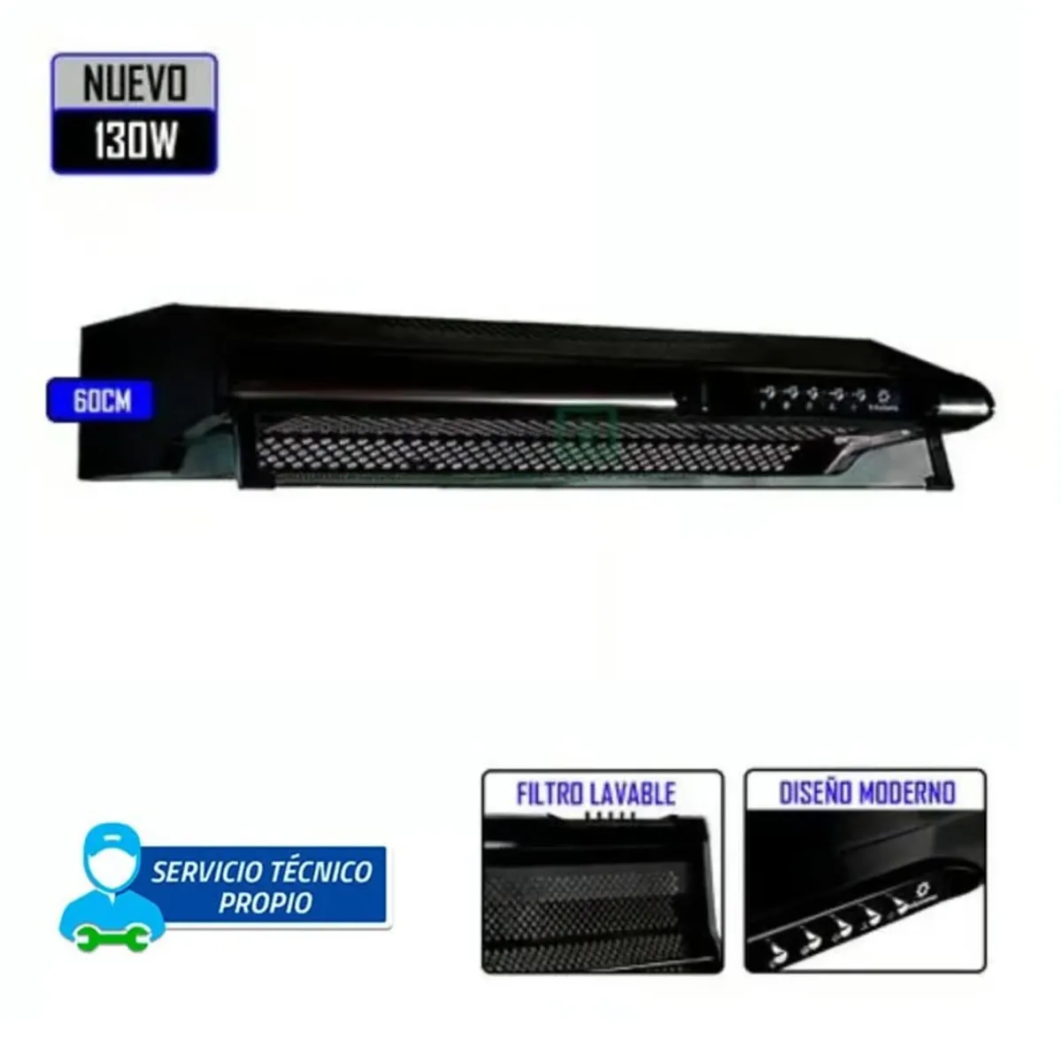 INDURAMA - Campana Extractora Indurama 60cm CEI602NE  Negro