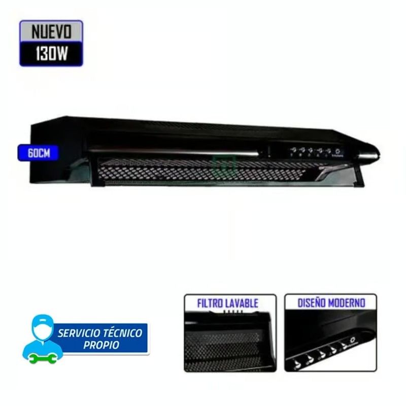 INDURAMA - Campana Extractora Indurama 60cm CEI602NE  Negro