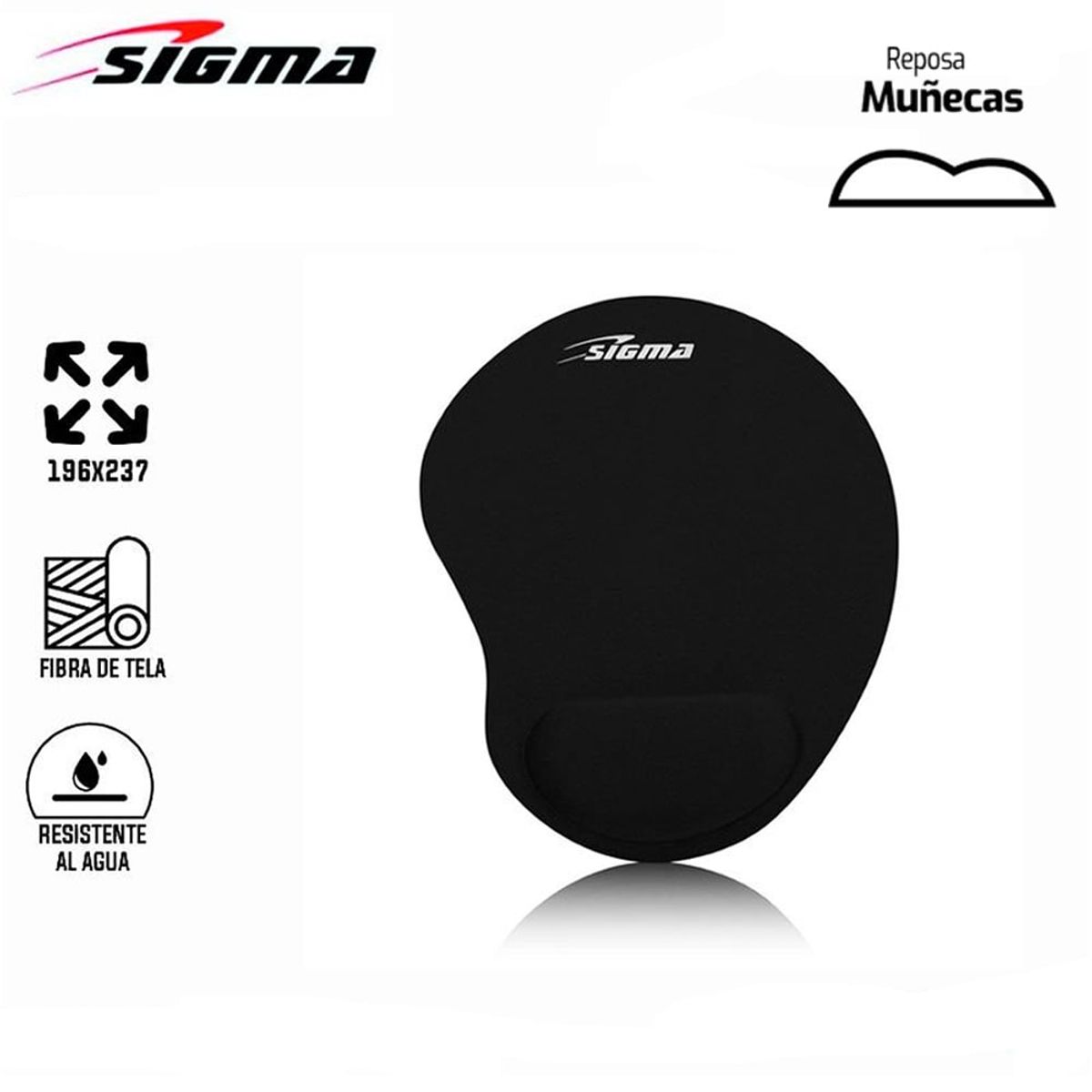 SIGMA - PAD MOUSE BLACK SIG X55  Muñequera Negro