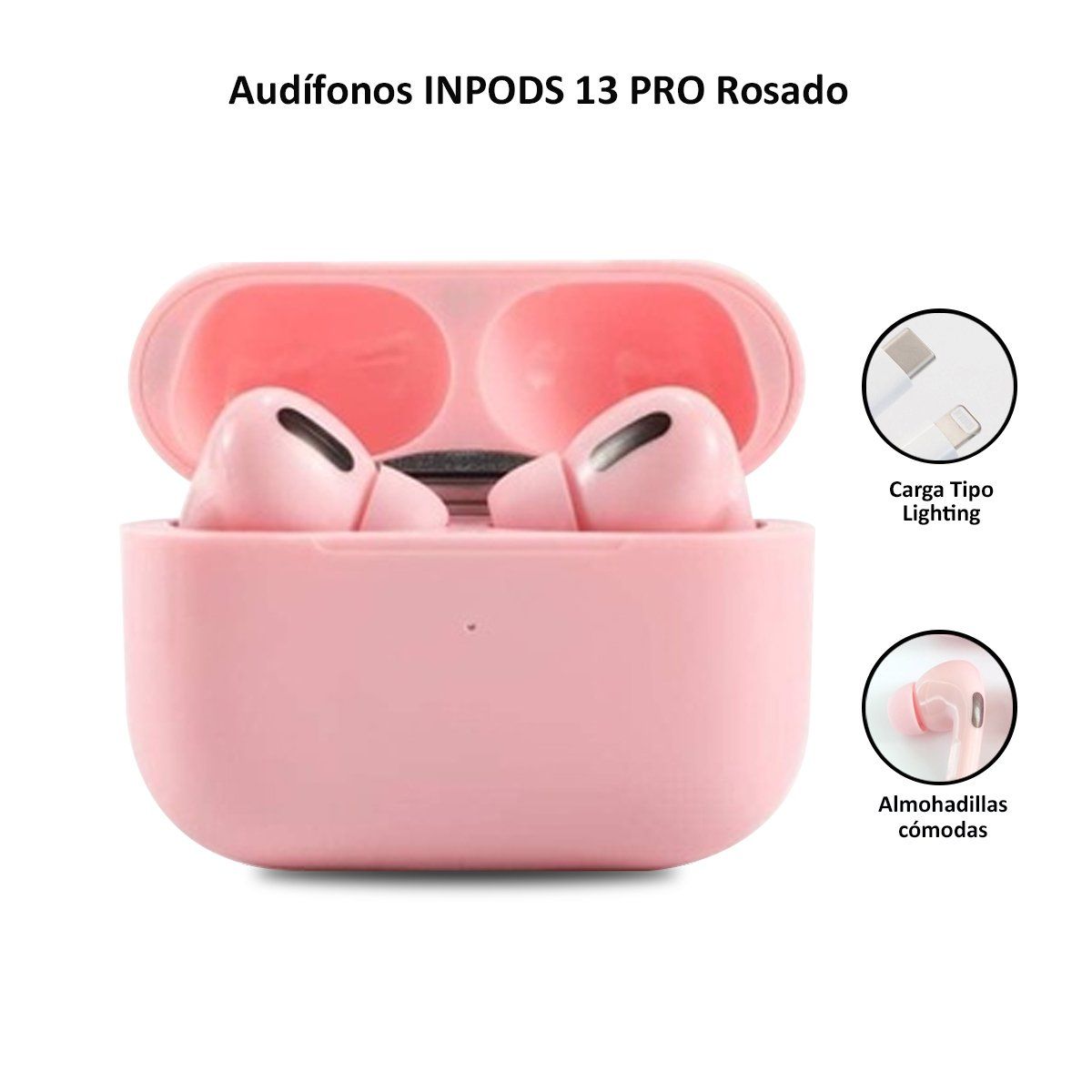 GENERICO - Audífonos In-ear Pod13 con Bluetooth 5,0 Rosado