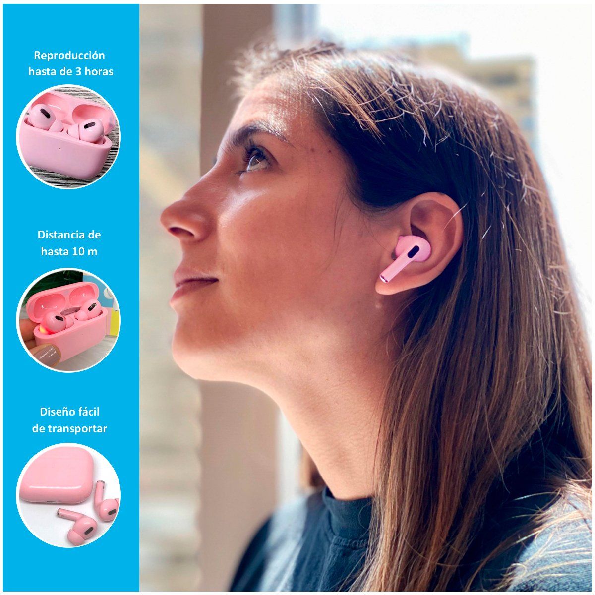 GENERICO - Audífonos In-ear Pod13 con Bluetooth 5,0 Rosado