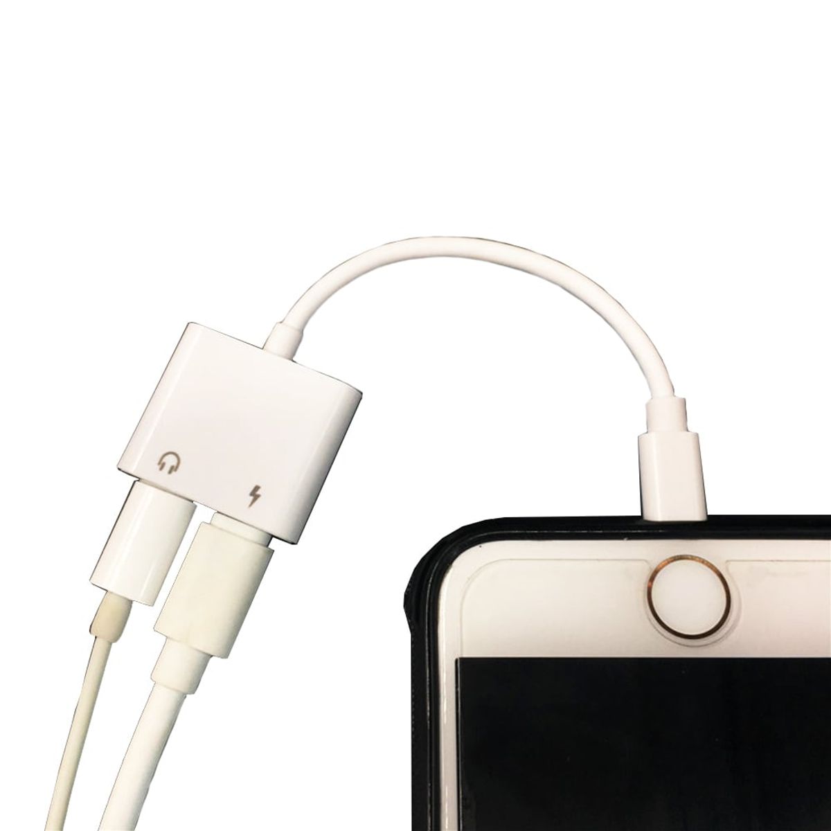 GENERICO - Adaptador audio y carga dual lightning a lightning para iPhone