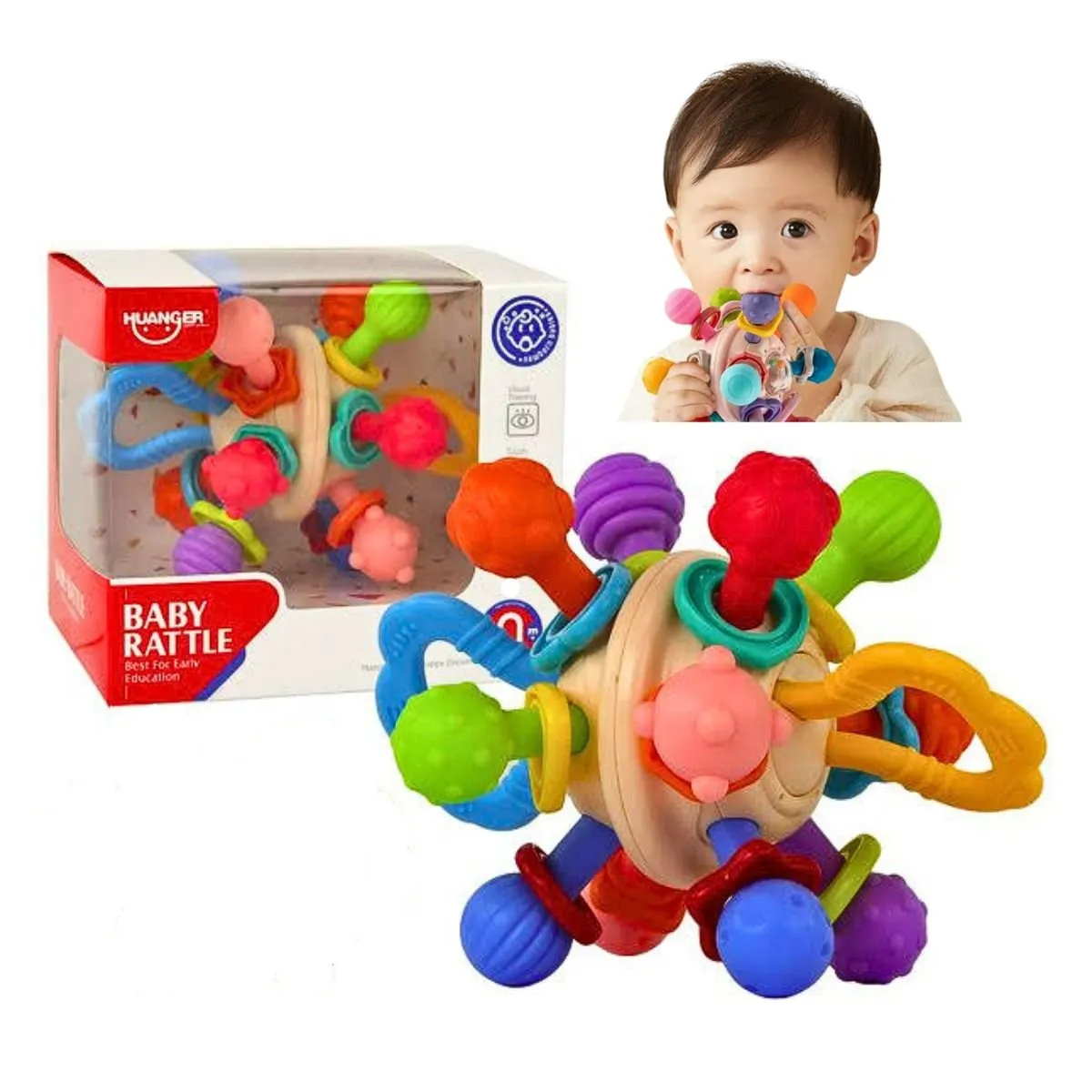 HUANGER - Juguete Sensorial Con Mordedor Para Bebes Para La Denticion
