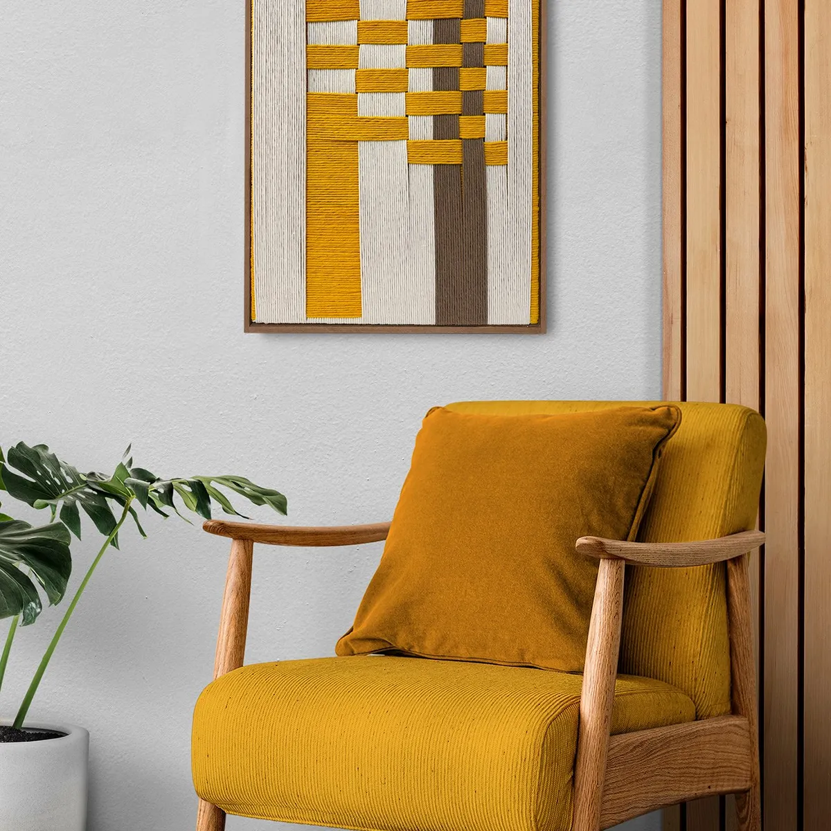 TEJICORP - Cuadro Mysaria - lienzo trenzado con hilos de algodón