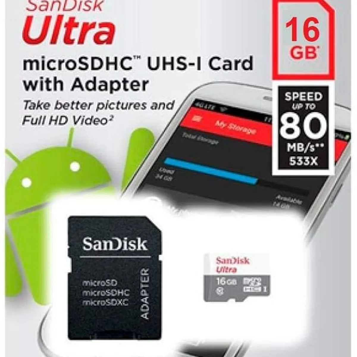 SANDISK - Memoria Flash microSDHC SanDisk Ultra A1 Class10 -16GB