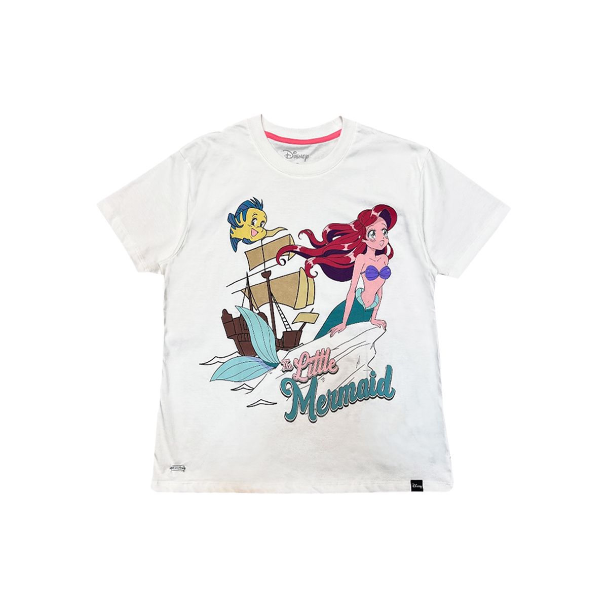 DISNEY CLASICOS - Polo Manga Corta Mujer Disney Ariel La Sirenita Marfil