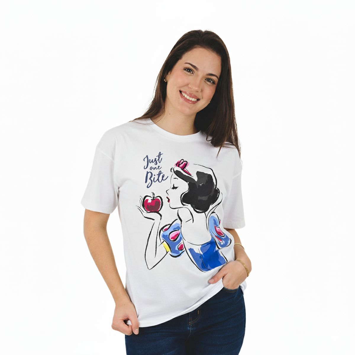 DISNEY CLASICOS - Polo Mujer Oversize Blanca Nieves Disney Blanco